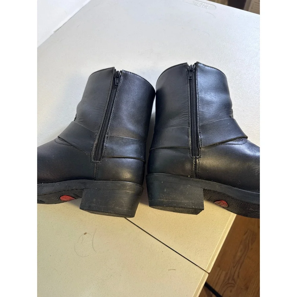 Dingo Mens Black Leather Harness Biker Boots Square Toe Western DI19057 81/2 EW